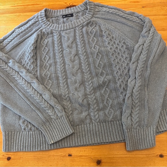 Gap Cable knit sweater XL women blue heather crewneck - Picture 2 of 12